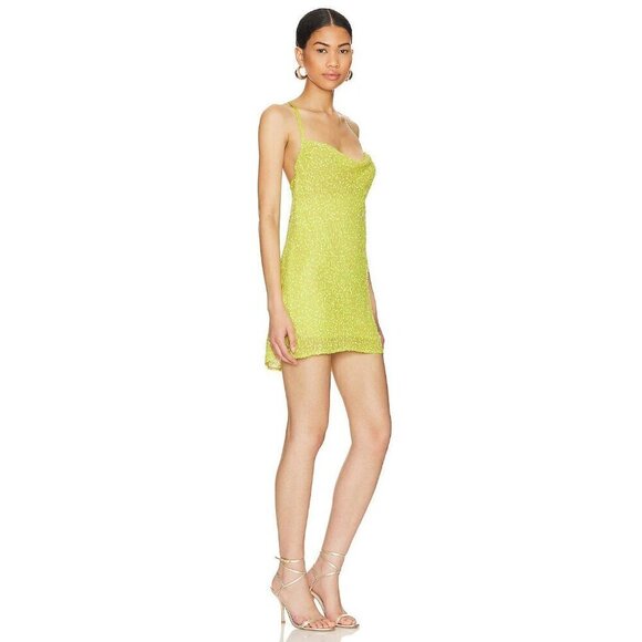 Show Me Your Mumu Suzanna Slip Dress in Lime Sequins Small Womens Cocktail - Picture 12 of 16